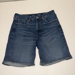 Old Navy Denim Shorts O.G. Straight High Rise Size 14 Long Bermuda Womens